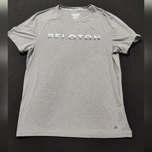Peloton Women's Gray Logo Classic Short Sleeve Shirt, Size Medium